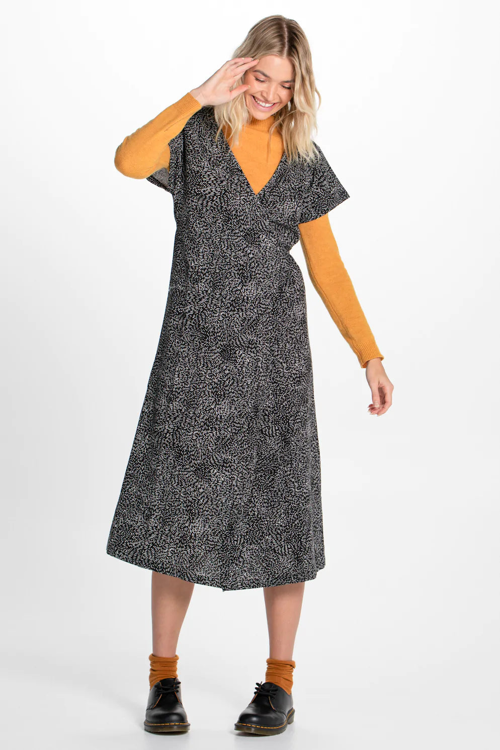 Memento Wrap Dress - Pepper