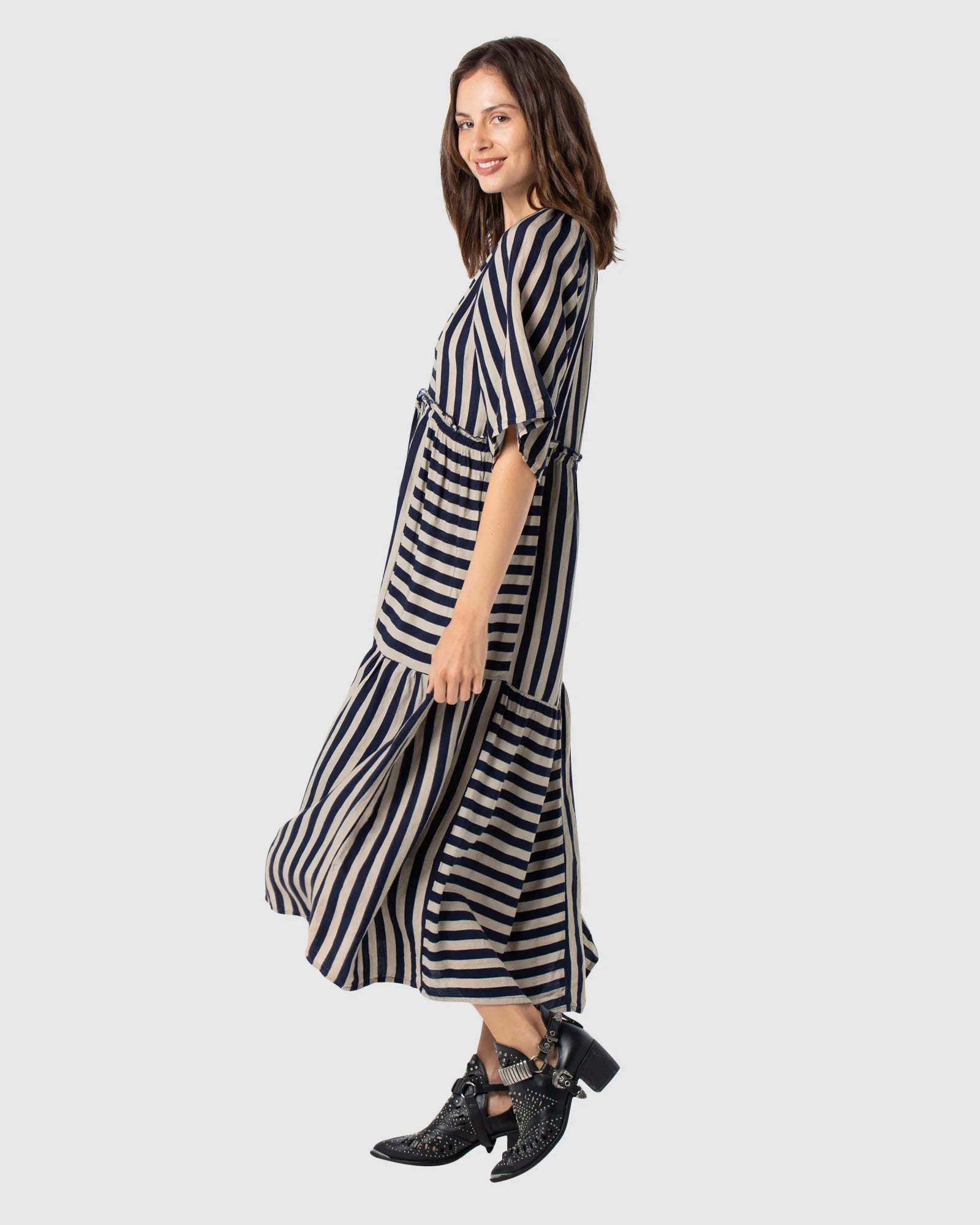 Aldo Tiered Dress - Aldo Stripe